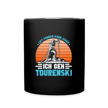 Skibergsteigen Ich Geh Tourenski Ski Tour - Tasse einfarbig - Schwarz - Vorne