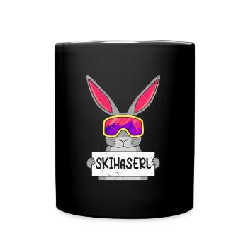 Skihaserl Skihasen Shirt Skihasen Apres Party - Tasse einfarbig - Schwarz - Vorne