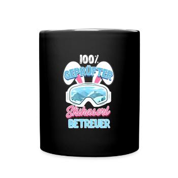Skihaserl 100 % Skihäschen Betreuer Apres Party - Tasse einfarbig - Schwarz - Vorne