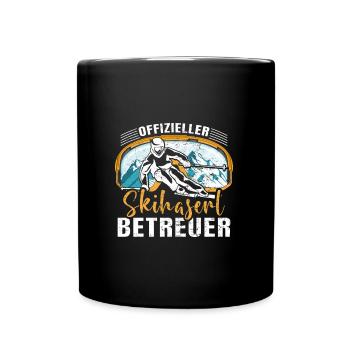 Offizieller Skihaserl Betreuer Skihasen Pisten - Tasse einfarbig - Schwarz - Vorne