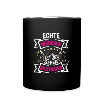 Skisport Frauen Echte Mädchen Gehen Skitouren - Tasse einfarbig - Schwarz - Vorne