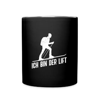 Skibergsteiger Ich bin der Lift Ski Touring - Tasse einfarbig - Schwarz - Vorne