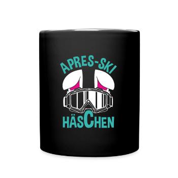 Apres-Ski Häschen Apres-Ski Bunny Apres-Ski Haserl - Tasse einfarbig - Schwarz - Vorne