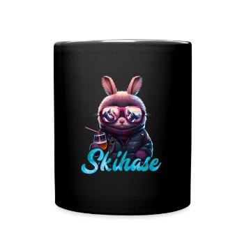 Skihase Cool Skifahren Frauen Apres Party - Tasse einfarbig - Schwarz - Vorne