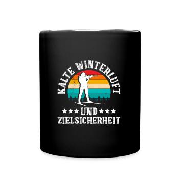 Biathlon Kalte Winterluft und Zielsicherheit - Tasse einfarbig - Schwarz - Vorne