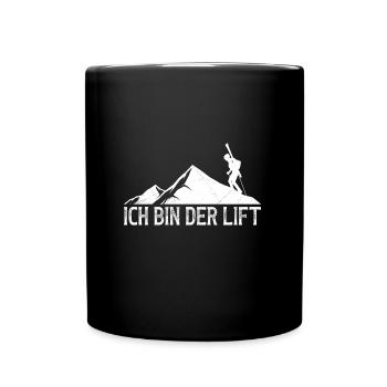 Skibergsteiger Ich bin der Lift Ski Touring - Tasse einfarbig - Schwarz - Vorne