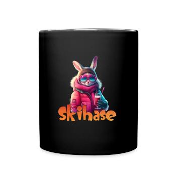 Skihase Cool Skifahren Frauen Apres Party - Tasse einfarbig - Schwarz - Vorne