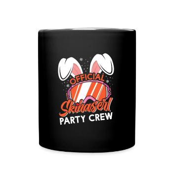 Official Skihaserl Party Crew Ski Party Frauen - Tasse einfarbig - Schwarz - Vorne