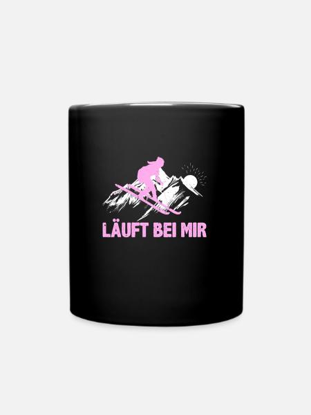 Skifahrer Läuft bei Mir Wintersportler Skifahren - Tasse einfarbig - Schwarz