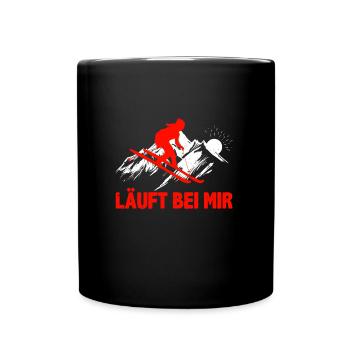 Skifahrer Läuft bei Mir Wintersportler Skifahren - Tasse einfarbig - Schwarz - Vorne