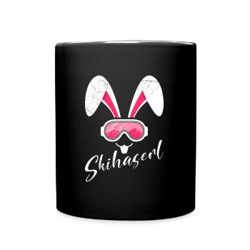 Skihaserl Skihasen Shirt Skihasen Apres Party - Tasse einfarbig - Schwarz - Vorne