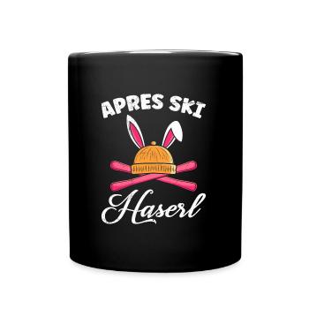 Apres Ski Haserl Skihasen Skifahren Frauen - Tasse einfarbig - Schwarz - Vorne