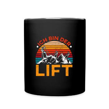 Skibergsteiger Ich bin der Lift Ski Touring - Tasse einfarbig - Schwarz - Vorne