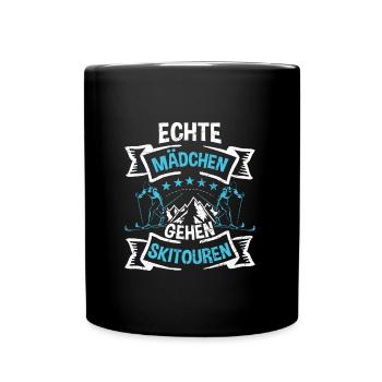 Skisport Frauen Echte Mädchen Gehen Skitouren - Tasse einfarbig - Schwarz - Vorne