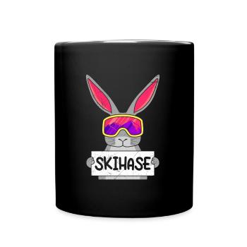 Schneehase Apres Party Skihasen Skihaserl - Tasse einfarbig - Schwarz - Vorne