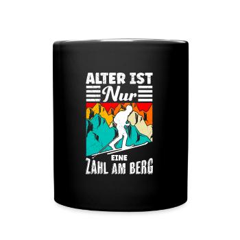 Alter ist Nur eine Zahl am Berg Ski Touring - Tasse einfarbig - Schwarz - Vorne