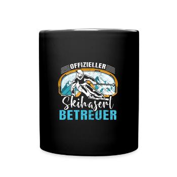 Offizieller Skihaserl Betreuer Skihasen Pisten - Tasse einfarbig - Schwarz - Vorne