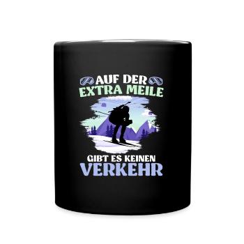 Skibergsteigen Auf der Extra Meile Kein Verkehr - Tasse einfarbig - Schwarz - Vorne