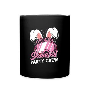 Official Skihaserl Party Crew Ski Party Frauen - Tasse einfarbig - Schwarz - Vorne