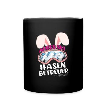 Apres-Ski Hasen Betreuer Skihaserl Skihase - Tasse einfarbig - Schwarz - Vorne