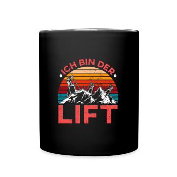 Skibergsteiger Ich bin der Lift Ski Touring - Tasse einfarbig - Schwarz - Vorne