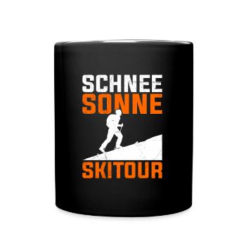 Schnee Sonne Skiktour Skibergsteigen Ski Tour - Tasse einfarbig - Schwarz - Vorne