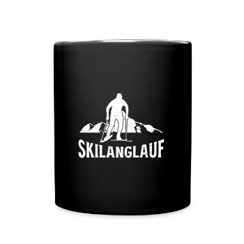 Skilanglauf Langläufer Langlauf Skiläufer - Tasse einfarbig - Schwarz - Vorne