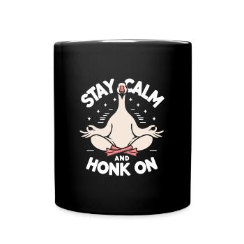 Restez calme oie - Mug uni - noir - Devant