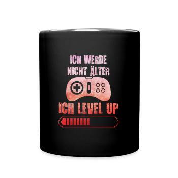 Video Spieler B-Day Werde nicht Älter Ich Level Up - Tasse einfarbig - Schwarz - Vorne