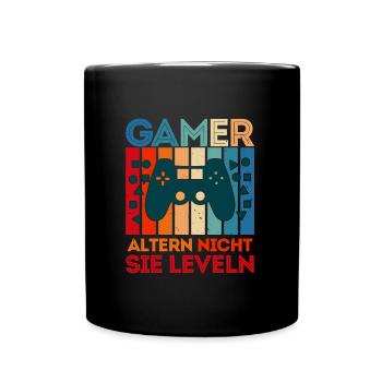 Gamer Altern nicht sie Leveln B-Day Video Spieler - Tasse einfarbig - Schwarz - Vorne