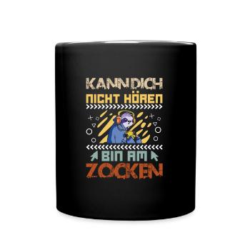 Video Spieler Kann dich nicht Hören Bin am Zocken - Tasse einfarbig - Schwarz - Vorne