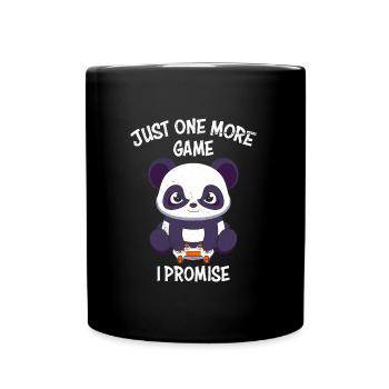 Gaming Panda Just One More Round I Promise - Full Colour Mug - black - Front