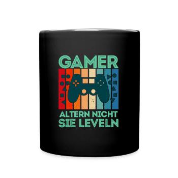 Gamer Altern nicht sie Leveln B-Day Video Spieler - Tasse einfarbig - Schwarz - Vorne