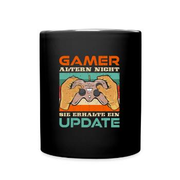Gamer Altern nicht Sie erhalten ein Update B-Day - Tasse einfarbig - Schwarz - Vorne