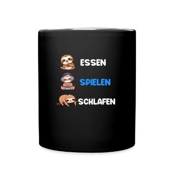 Video Spieler Essen Spielen Schlafen Gaming - Tasse einfarbig - Schwarz - Vorne