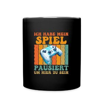 Video Spiele Habe mein Spiel Pausiert Video Gamer - Tasse einfarbig - Schwarz - Vorne