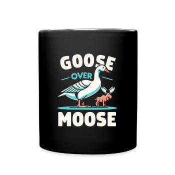 Goose over Moose – Oie triomphante - Mug uni - noir - Devant