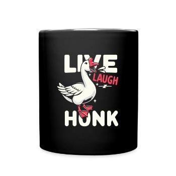 Live, Laugh, Horn – Joyful Goose Meme - Mug uni - noir - Devant