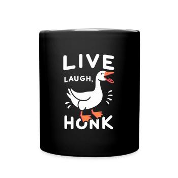 Live, Laugh, Horn – Joyful Goose Meme - Mug uni - noir - Devant