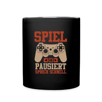 Spiel Pausiert Sprich Schnell Videospiele Konsole - Tasse einfarbig - Schwarz - Vorne