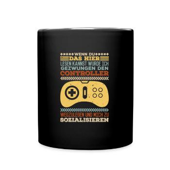 Video Spiel Controller Wenn du das Lesen Kannst - Tasse einfarbig - Schwarz - Vorne