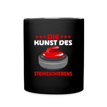Curling Die Kunst des Steineschiebens Curler - Tasse einfarbig - Schwarz - Vorne