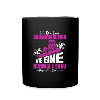 Snowboard Frauen Bin eine Snowboarderin Snowboard - Tasse einfarbig - Schwarz - Vorne