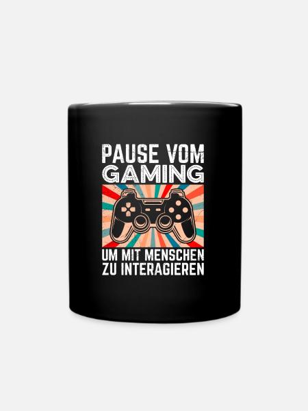 Video Spieler Pause vom Gaming Controller Video - Tasse einfarbig - Schwarz