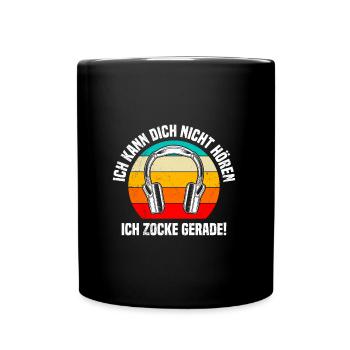 Gamer Headset Ich kann dich Nicht Hören Ich Zocke - Tasse einfarbig - Schwarz - Vorne