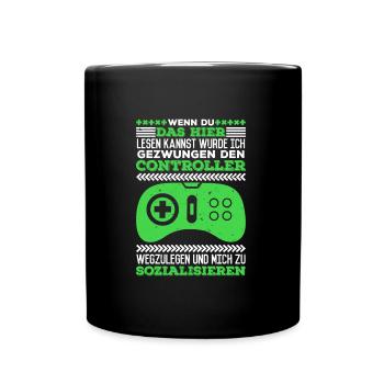 Video Spiel Controller Wenn du das Lesen Kannst - Tasse einfarbig - Schwarz - Vorne