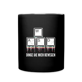 PC Video Gamer Dinge die Mich Bewegen Video Spiele - Tasse einfarbig - Schwarz - Vorne