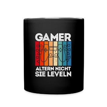 Gamer Altern nicht sie Leveln B-Day Video Spieler - Tasse einfarbig - Schwarz - Vorne
