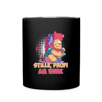 Zocken Stille, Profi am Werk Videospiele - Tasse einfarbig - Schwarz - Vorne