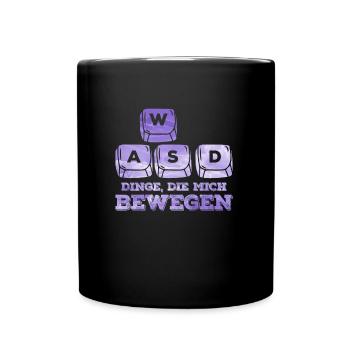 Gaming Tastatur Dinge, die mich Bewegen WASD - Tasse einfarbig - Schwarz - Vorne